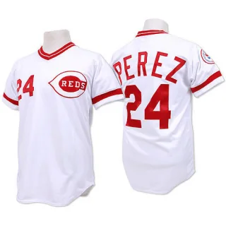 Authentic Men's Tony Perez Cincinnati Reds Throwback Jersey - White