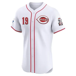 Elite Men's Joey Votto Cincinnati Reds Home Patch Jersey - White