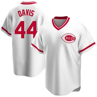 Replica Men's Eric Davis Cincinnati Reds Home Cooperstown Collection Jersey - White