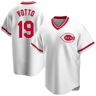 Replica Men's Joey Votto Cincinnati Reds Home Cooperstown Collection Jersey - White