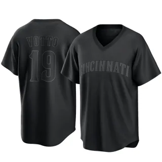 Replica Men's Joey Votto Cincinnati Reds Pitch Fashion Jersey - Black