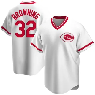 Replica Men's Tom Browning Cincinnati Reds Home Cooperstown Collection Jersey - White