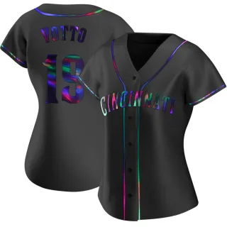 Replica Women's Joey Votto Cincinnati Reds Alternate Jersey - Black Holographic