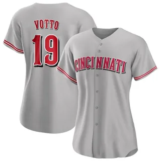 Replica Women's Joey Votto Cincinnati Reds Road Jersey - Gray