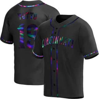 Replica Youth Joey Votto Cincinnati Reds Alternate Jersey - Black Holographic